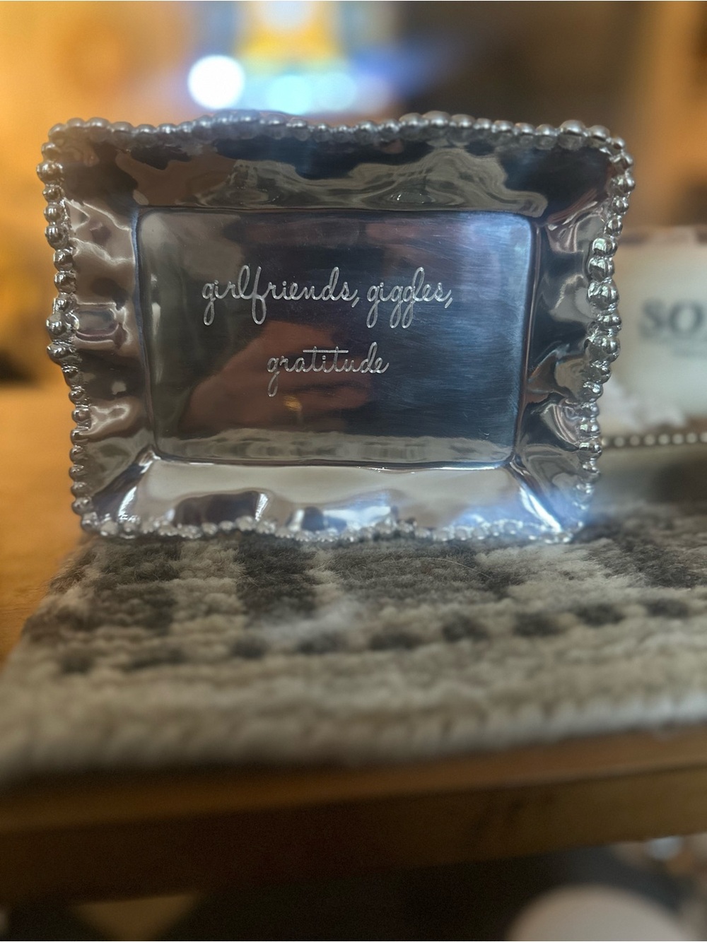 Beatriz Ball trinket dish girlfriends, giggles and gratitude small scratch used